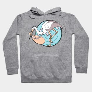 Baby carrying stork Hoodie